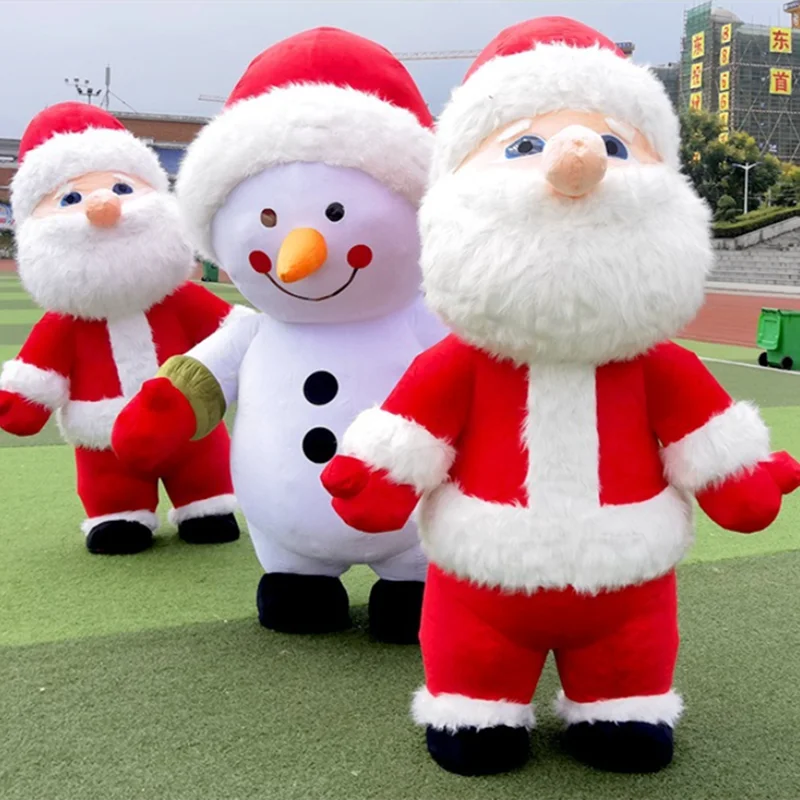 Inflatable Santa Claus Snowman Deer Mascot Costume Adult Fancy Dress Christmas Party Kawaii Mascot Costume Carnival Costumes - Big Tim's Magic Emporium
