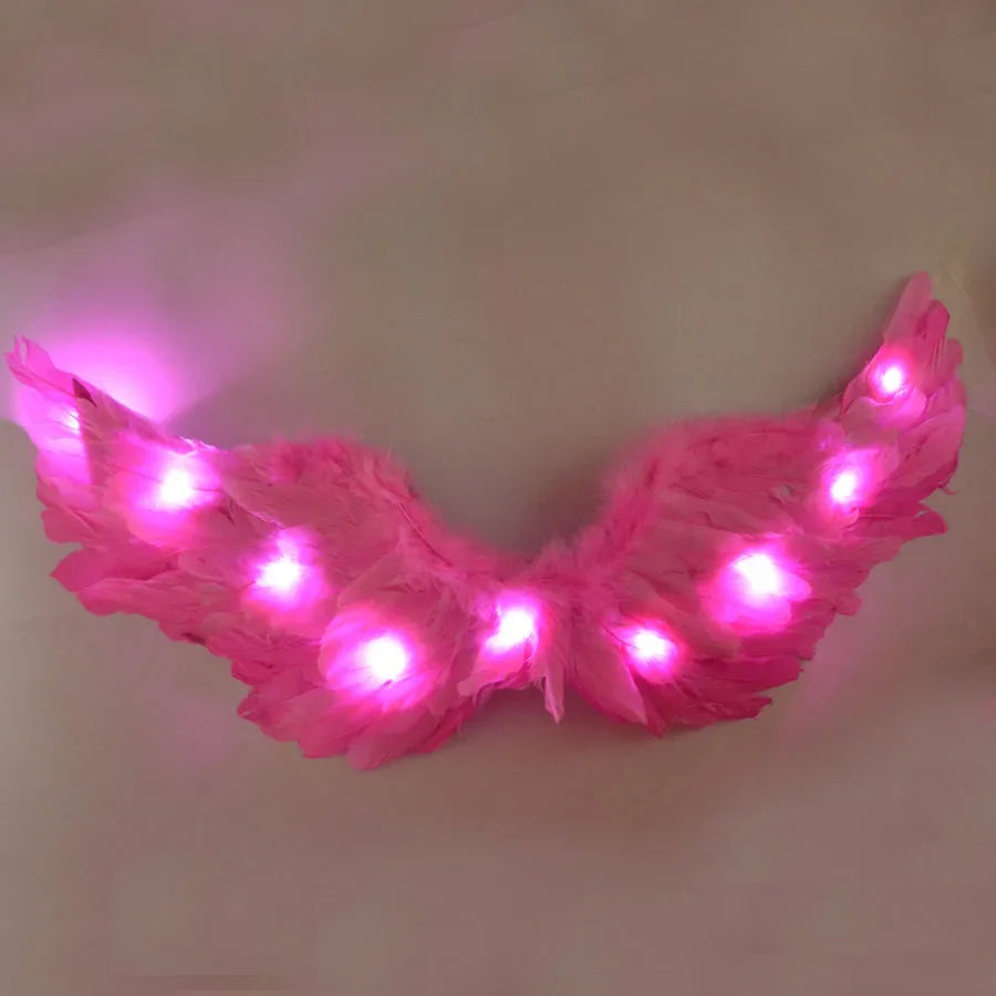 Party Glow LED Angel Feather Wing with Luminous Light Up Effect for Costume Birthday, Wedding and Christmas - Big Tim's Magic Emporium