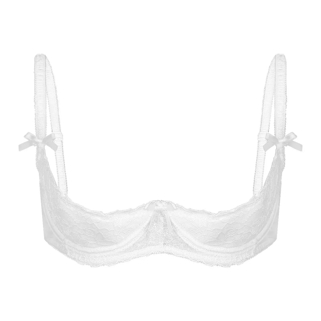 Lace Underwire Half-Cup Push-Up Bra