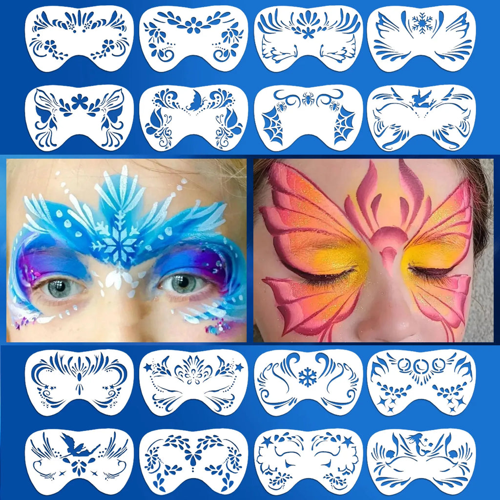 Face Paint Stencils Professional Body Art Paint Stencils Reusable For Adults Kids Easily Use Templates For Parties Makeup Tools