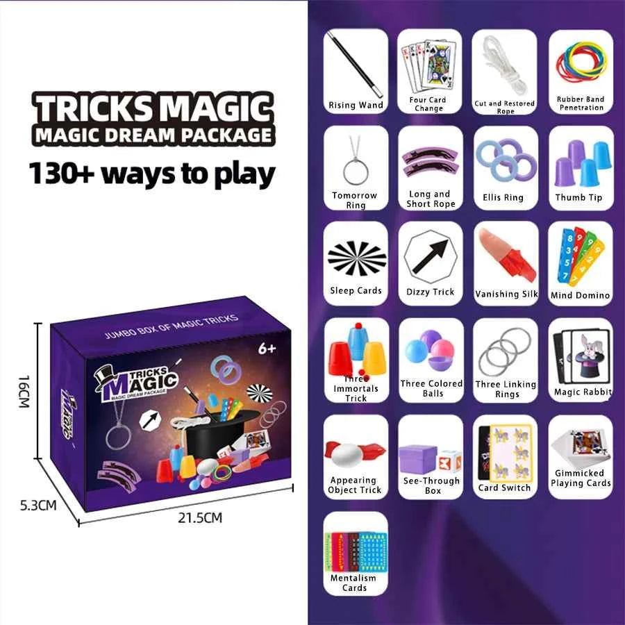 Magic Kit Set for Beginners and Enthusiasts, Classic Tricks with Rope, Cards, Balls and Rings, Fun Family Toy, Christmas  Gift - Big Tim's Magic Emporium