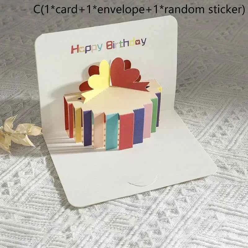 Birthday Greeting Cards 3D Pop Up Gift Card Gift Cards with Envelope Wedding Decorations for Tables Greeting Cards Gift Card