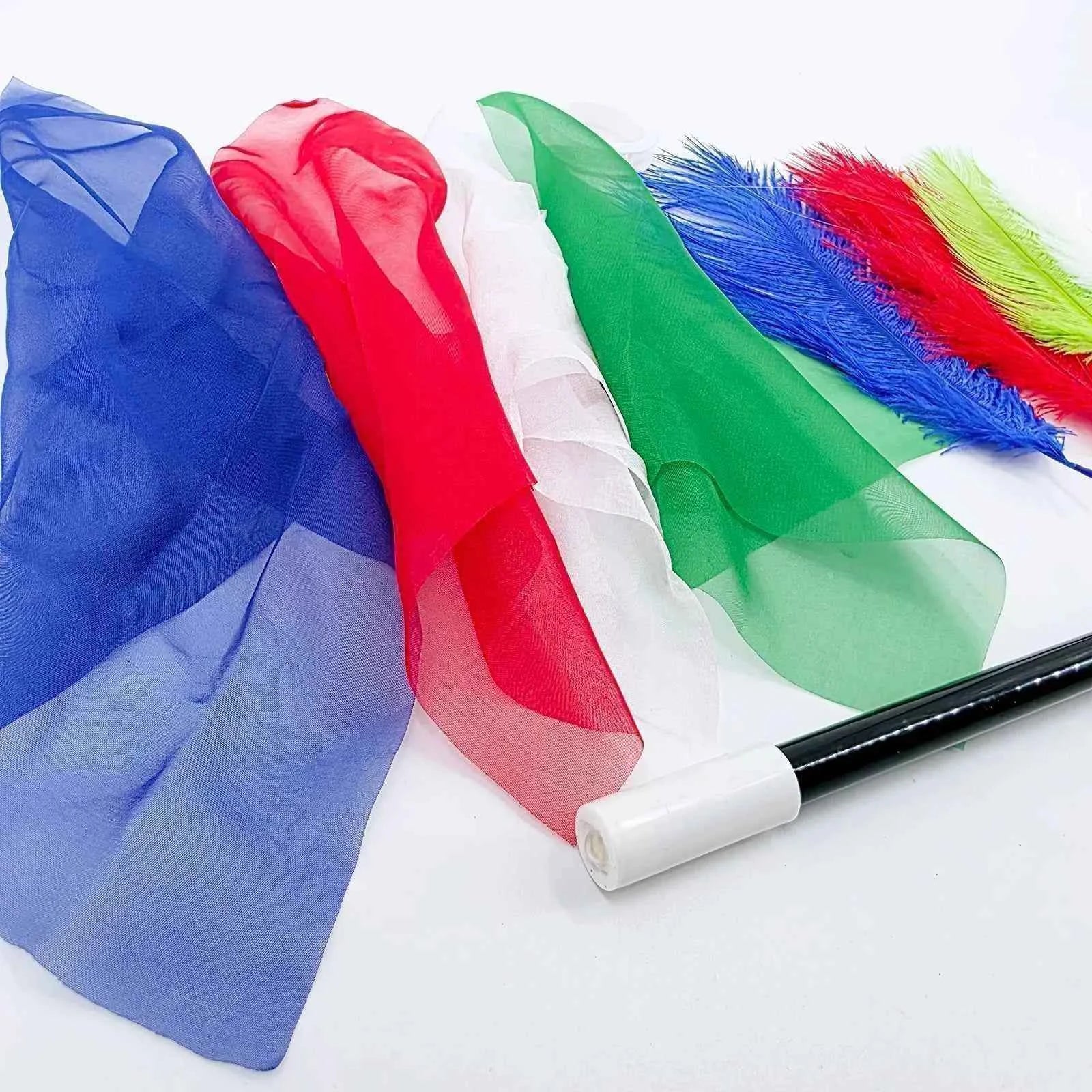Multi-Purpose Light Up Wand Magic Tricks 7 Colors Change Produce Feathers/Silk Stage Party Illusions Gimmicks Mentalism Props