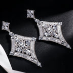 Oversized Glass Crystal Diamond Statement Drop Earrings Drag Queen Stage Jewelry