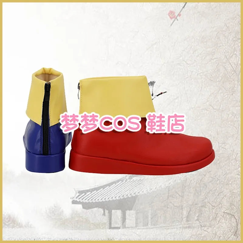 Pomni Clown Cosplay Shoes Red and Blue PU Leather Boots Halloween Carnival Cosplay Props Custom Made - Big Tim's Magic Emporium