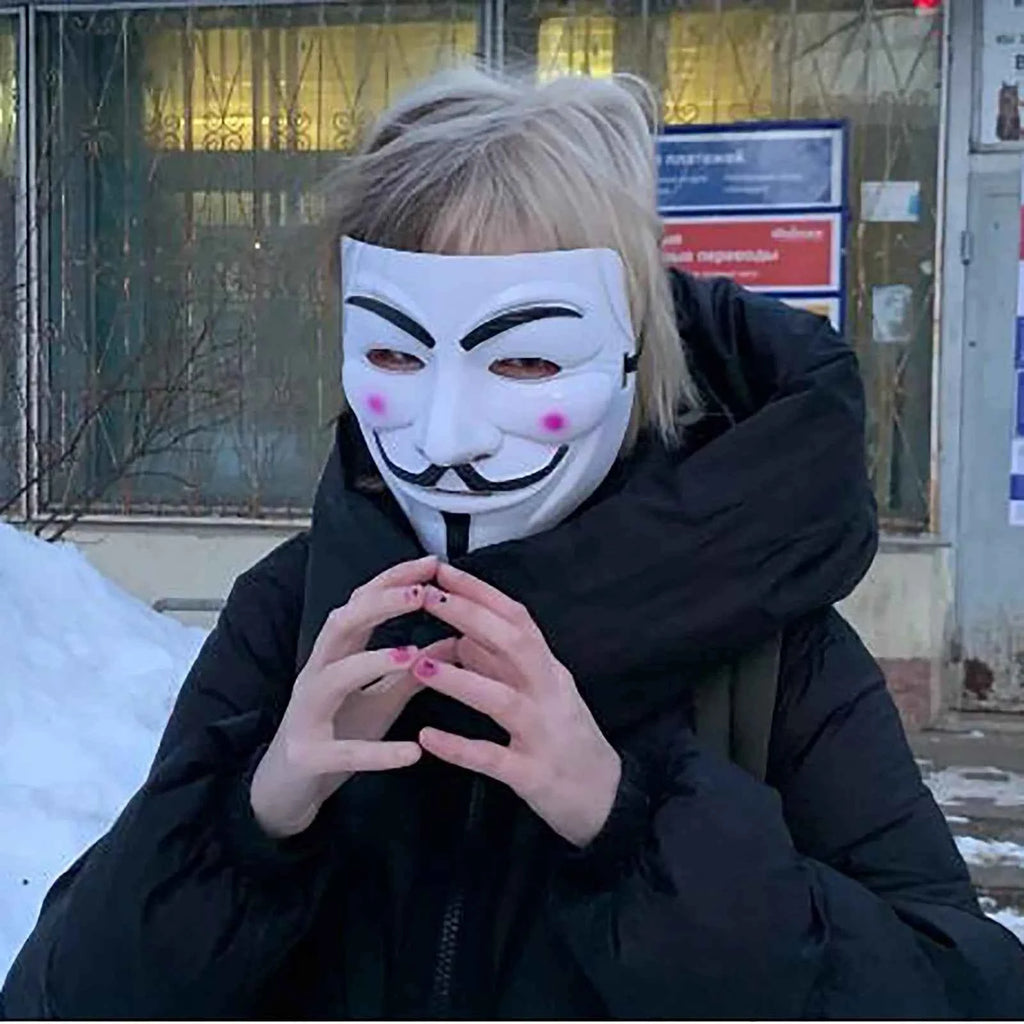 Movie Masquerade Anonymous Face Mask Halloween Party Cosplay Masks Props for Adult Kids Film Theme Mask Anime Costumes Supplies