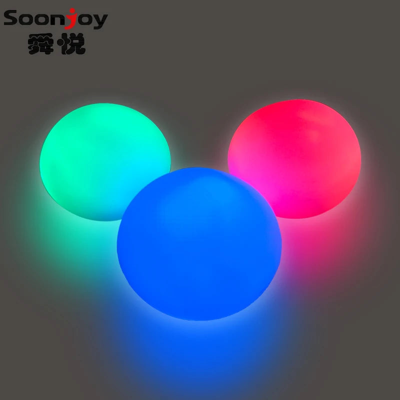 LED Juggling Balls Glow Balls USB Rechargeable Soft PVC Light up Ball （Set of 3）