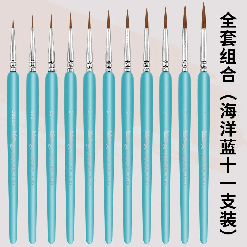 11 PCS Detail Paint Brush Set Miniature Fine Tip Paint Brush for Acrylic Painting, Watercolor, Face, Crafts, Line Drawing Artist