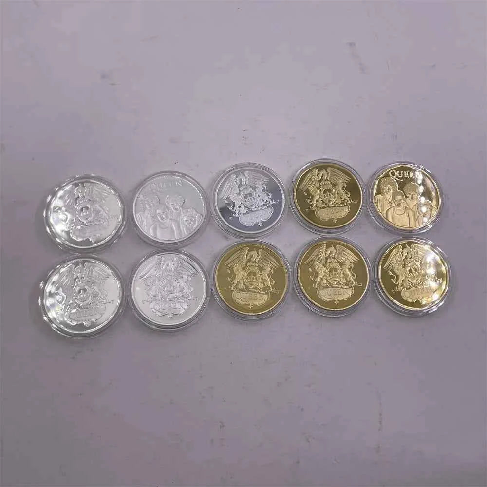 Mixed Designs Queen Gold Coin Popular World Band Commemorative Coin Freddie Mercury Challenge Collectibles Home Decor Gift