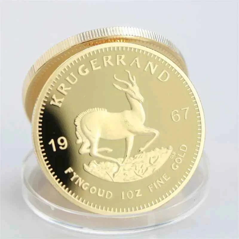 Gold Krugerrand Coin 4cm Wealth Simulator Royal Minted Token Replica For Wealth Gift Home Decorr Coin Collection