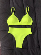 Neon Rave Bikini Set – Women's Stretch Pole Dance Outfit, Club & Festival Stage Wear