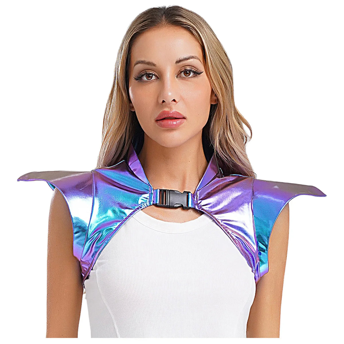 Metallic Gothic Armor Shoulder Shrug Steampunk Pauldron Collar Stage Costume