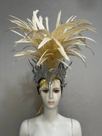 The Stardust Dynasty – Majestic Velvet & Feather Samba Masquerade Crown