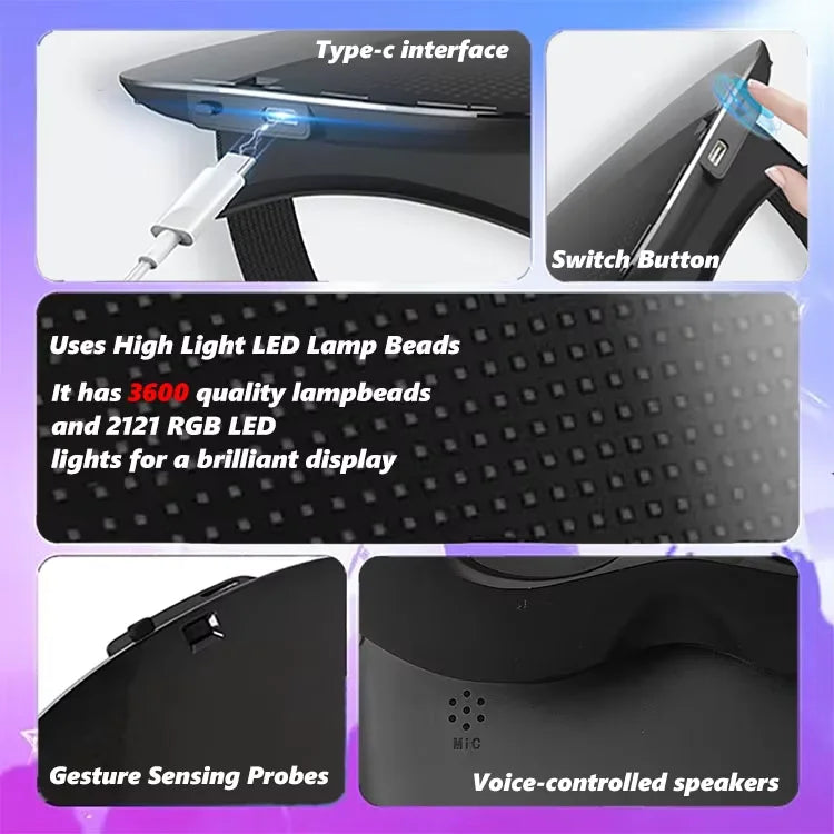 HD Luminous LED Mask with Voice Recognition Gesture Sensing Support Video Animation Programmable App Light up Mask - Big Tim's Magic Emporium