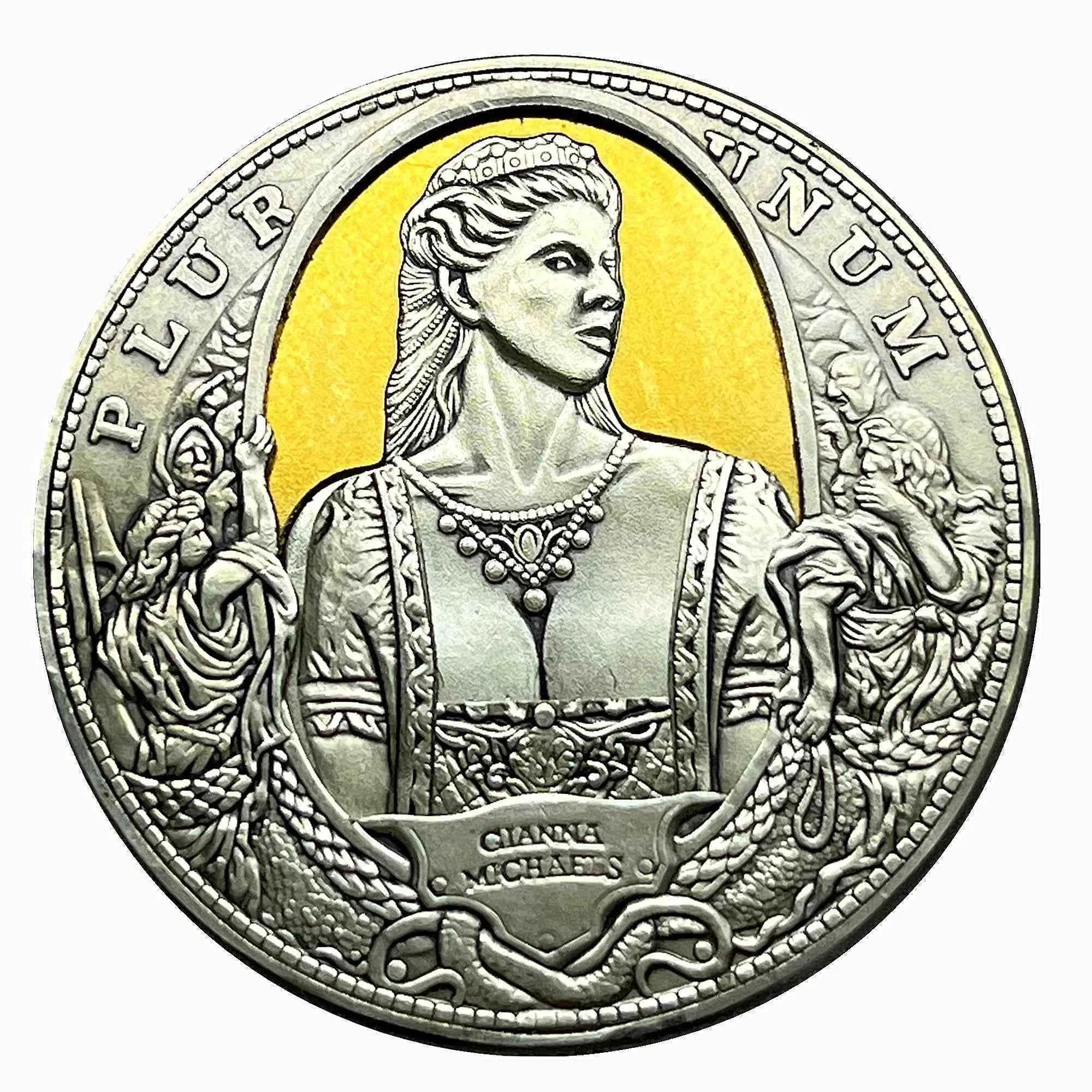 Mechanism Movable Coin Roman Booteen Queen 2pcs For Chose Hobo Nickel Morgan Dollar Amazing Art Creative Gift
