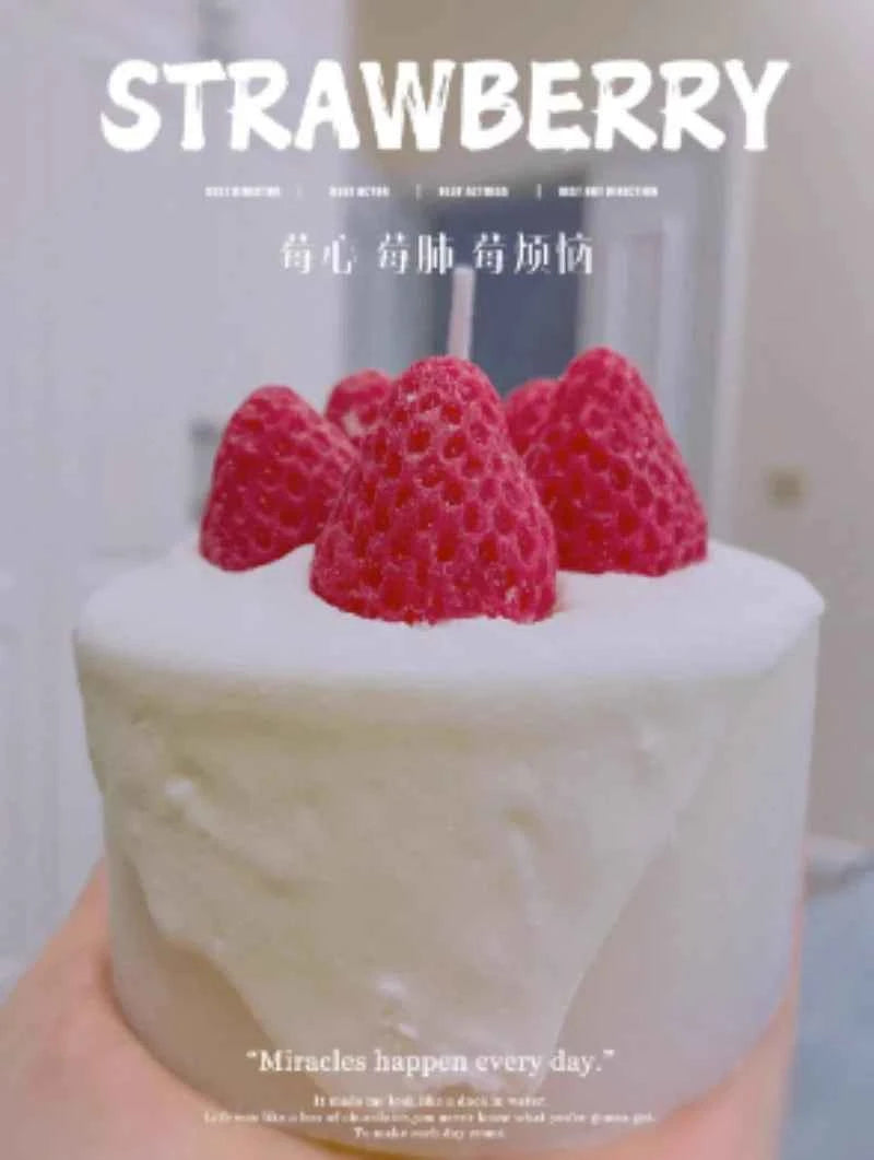 Romantic Candles Handmade Strawberry Cake Scented Candle Luxury Decoration Candle Birthday Decor Wedding Guest Gift Candles