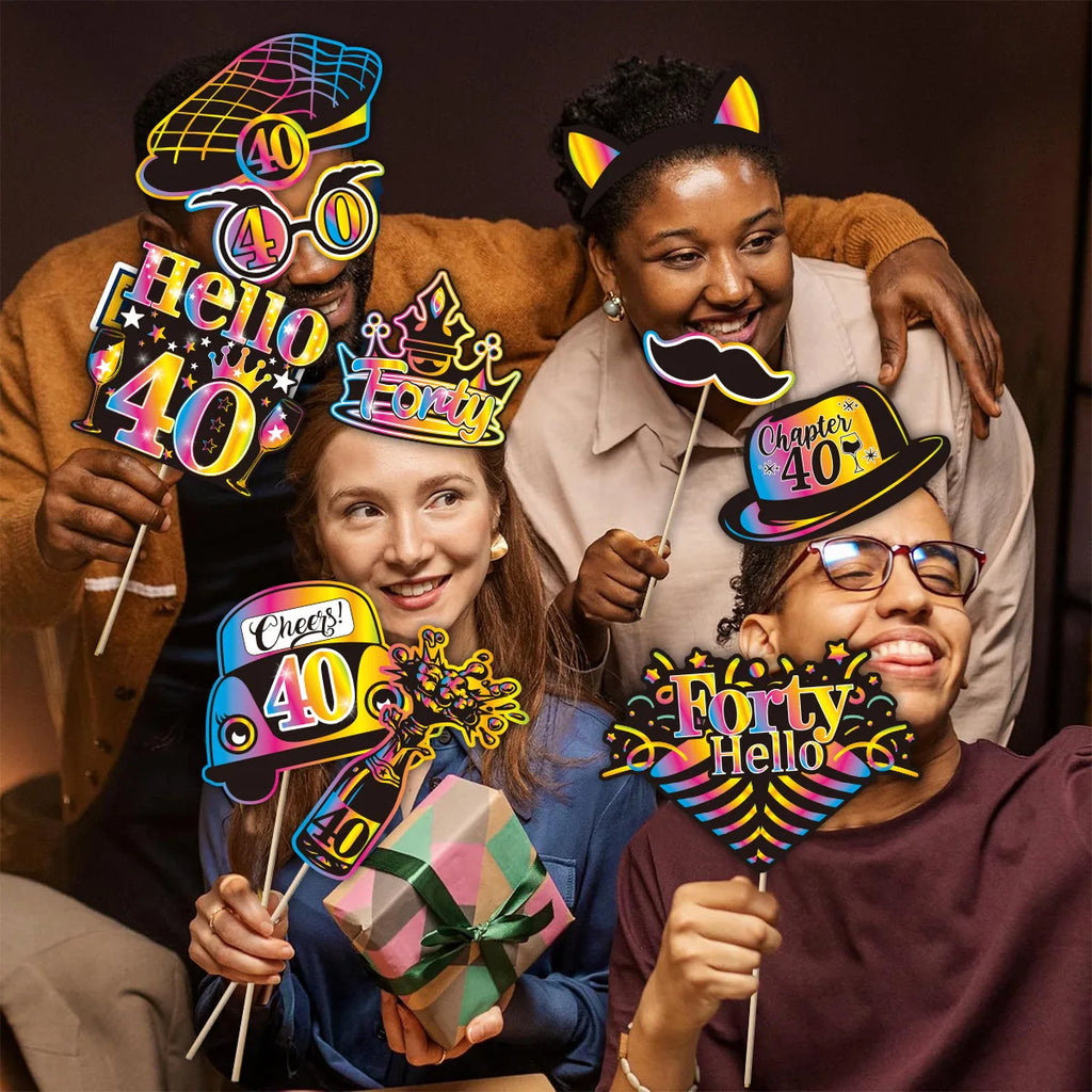 Birthday Party Decoration Photo Props 30 40 50 Birthday Party Glasses Decoration