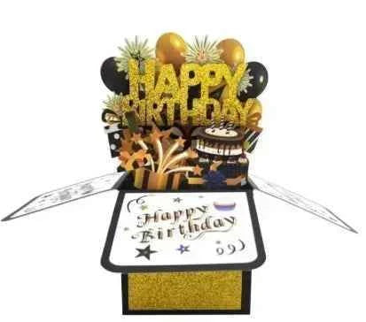 18/30/40/50/60th Happy Birthday Card,Funny Envelope 3D Pop Up Birthday Greeting Card Colorful Flower Birthday Greeting Card