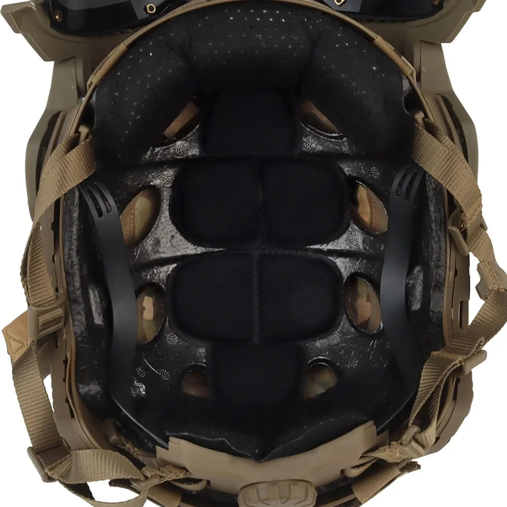Tactical FAST Helmet Half Face Mask With Flip Goggles Black/Clear 2Pcs Lenses for Hunting Airsoft CS Game Paintball Mask Gear - Big Tim's Magic Emporium