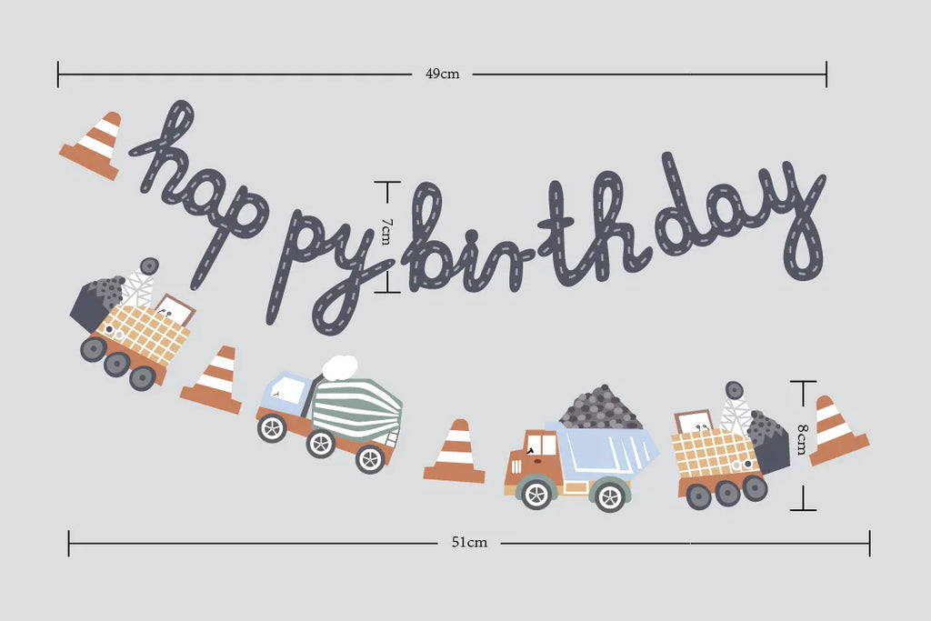 1set Happy Birthday Party Paper Banner Hanging Garland Flag Car Theme Kids 1st Birthday Party Balloons Decorations Baby Shower