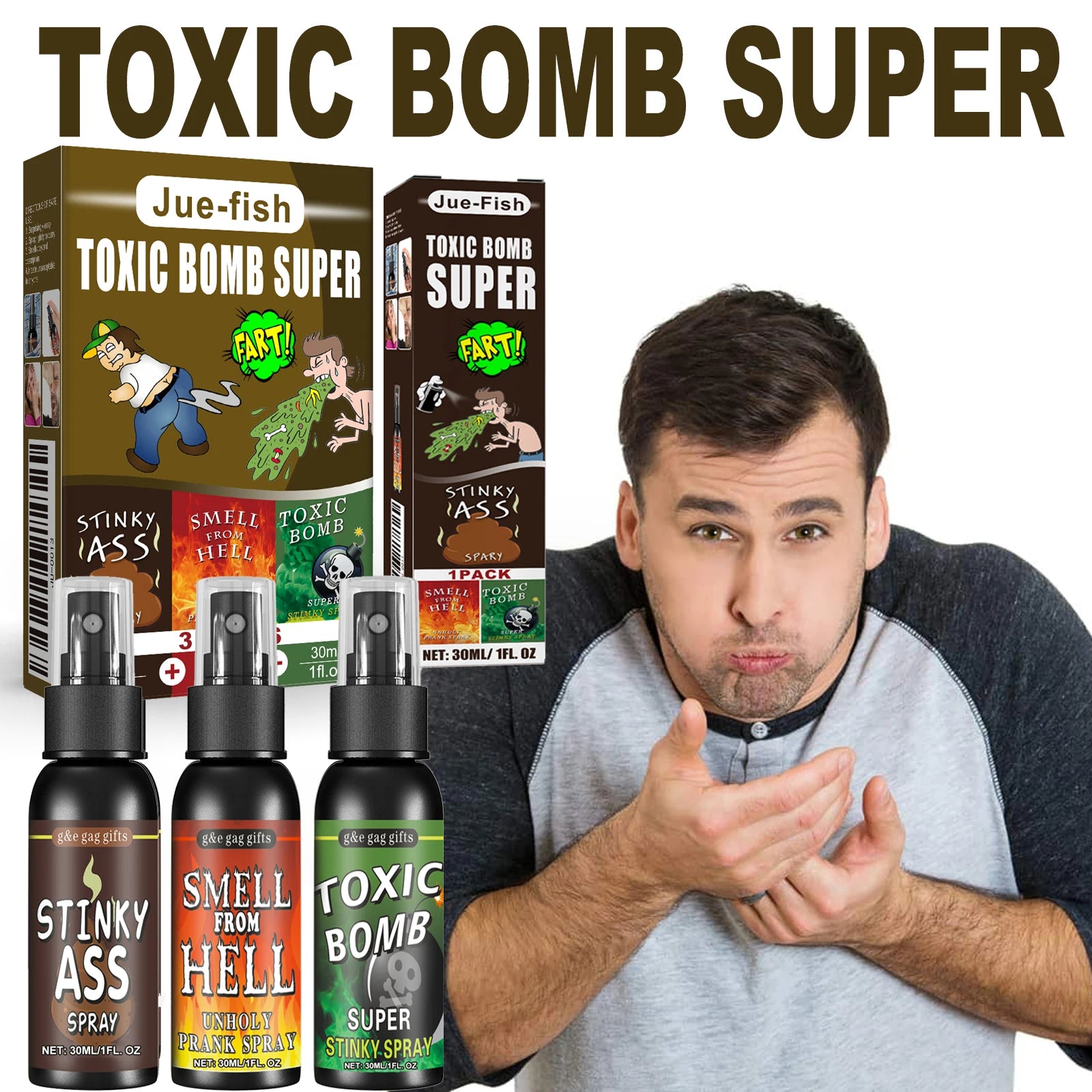 Novelties Liquid Fart Gag Prank Joke Spray Can Stink Bomb Smelly Stinky Gas Joke Sprinkle Prank Family Entertainment Supply - Big Tim's Magic Emporium