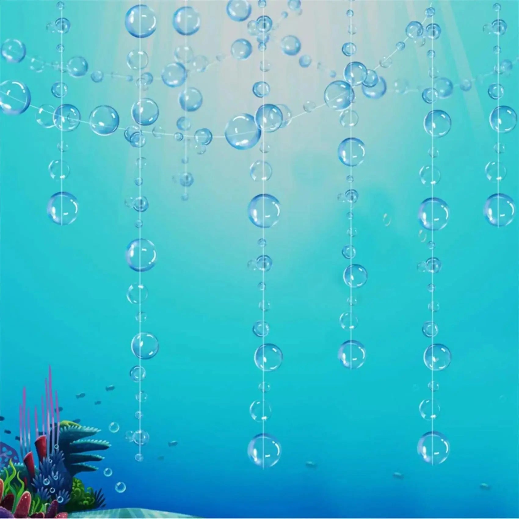 Practical Under The Sea Party Decorations Colorful Bubble Garlands Ocean Themed Circle Hanging Banner Mermaid Birthday Favor