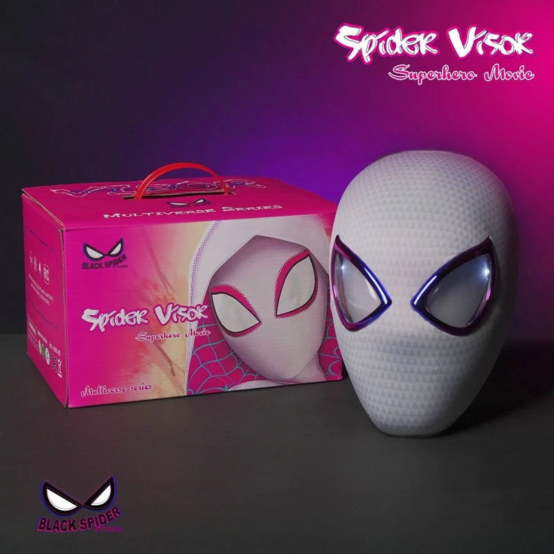 1:1 Mascara Miles Spider-Man Headgear Cosplay Moving Eyes Electronic Mask Remote Control Toys Cosplay costume  Adults Kids Gift