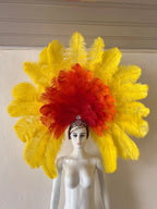 The Stardust Dionysia – Elegant Faux Fur & Rhinestone Samba Carnival Headdress