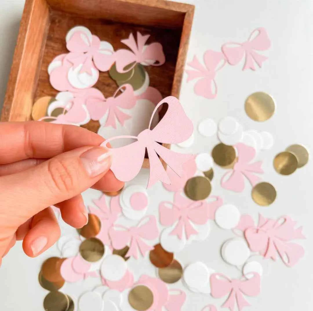 Birthday Party Confetti Decoration Paper Scraps Pink Bow Tie Girl Birthday Party Desktop Throwing Paper Scraps Decoration