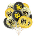 12pcs Happy Birthday Party Balloons 30th 40th 50th 60th Birthday Party Black Gold Latex Balloons Adult Birthday Party Decoration