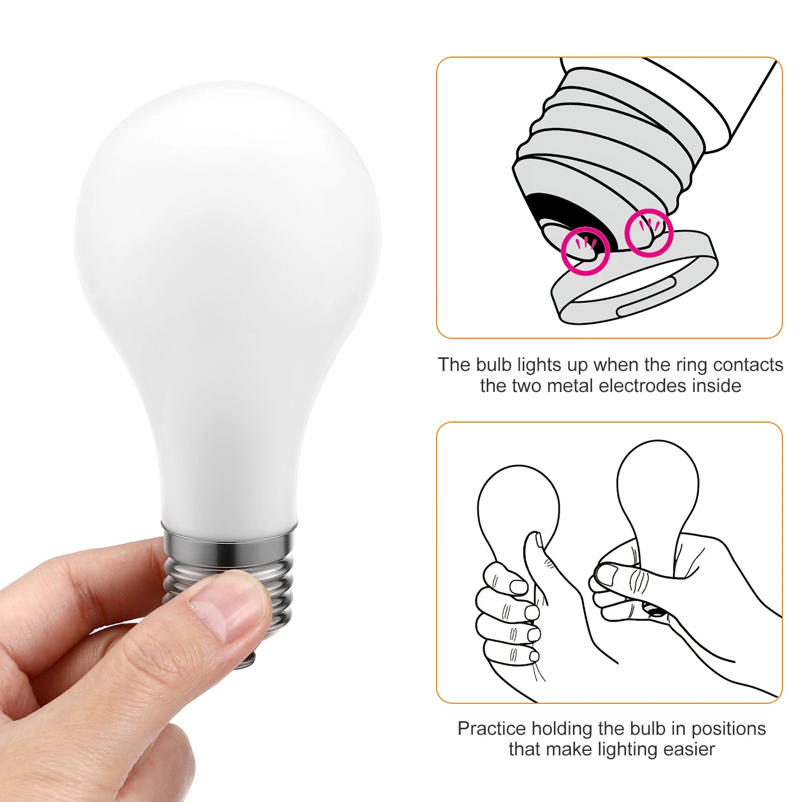 Light Bulb Close-Up Led Trick Props for Magicians and Christmas Parties Magical Tricks Lamp Close Up Magical Bulb