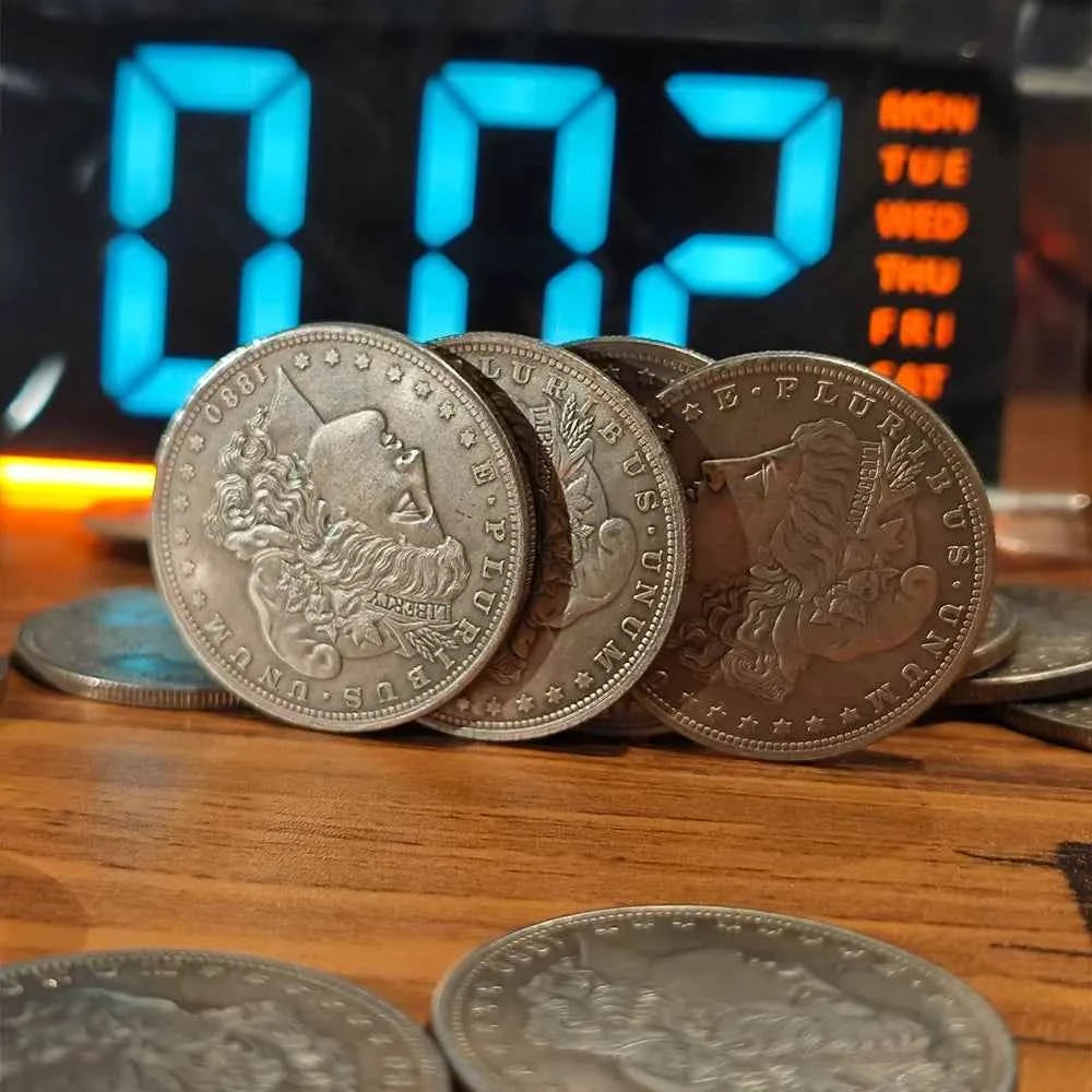 Steel Morgan Dollar Magic Trick - 1 Pcs 3.8cm Dia Appearing/Disappearing Coin Props Accessories - Big Tim's Magic Emporium