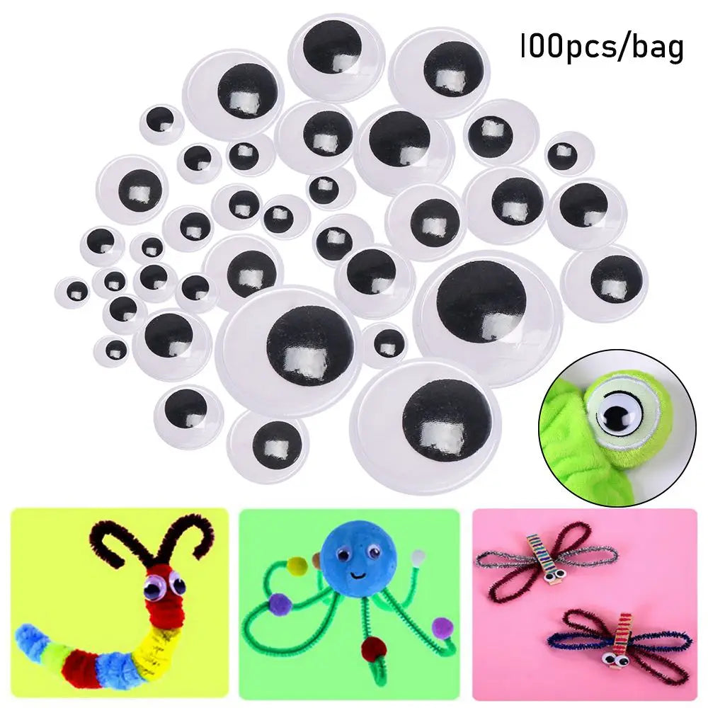 100 PCS Puppet Making DIY Craft  Parts 's Eyes Dinosaur Eye Creative gift  Accessories