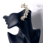 Geometric Tassel Ear Cuffs - No Piercing Clip-On Crystal Earrings for Women, Bridal & Party Jewelry