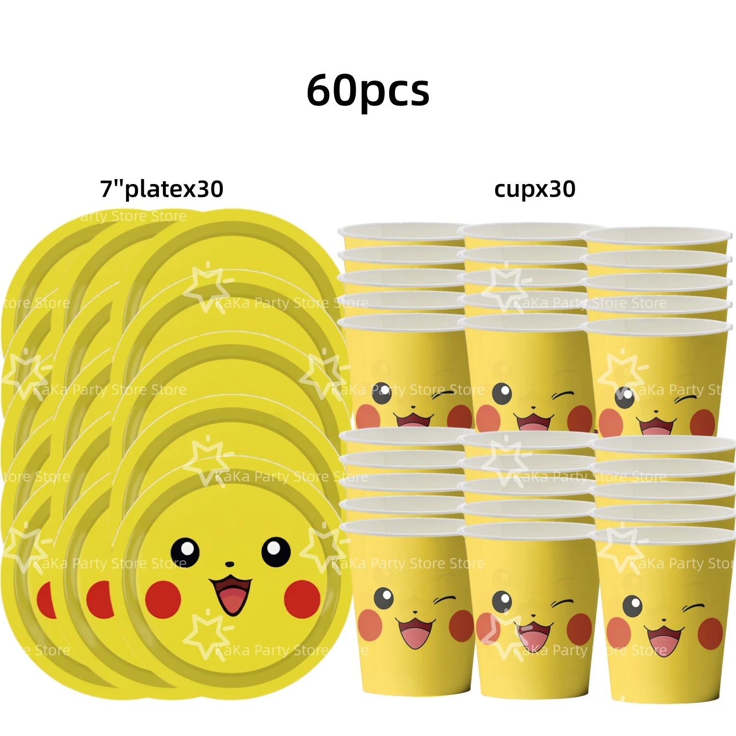 30people Pokemon Party Birthday Decoration Set Pokemon Party Plates and Cup Pikachu Paper Cup Pikachu Party Favours Supplies - Big Tim's Magic Emporium