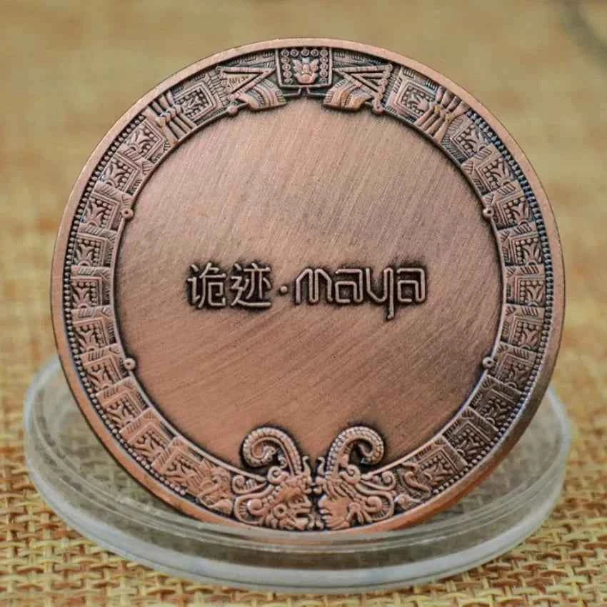 Souvenir Coin  Ancient Bronze Platted Mysterious Collectibles Coin Mexico Mayan Commemorative Coin