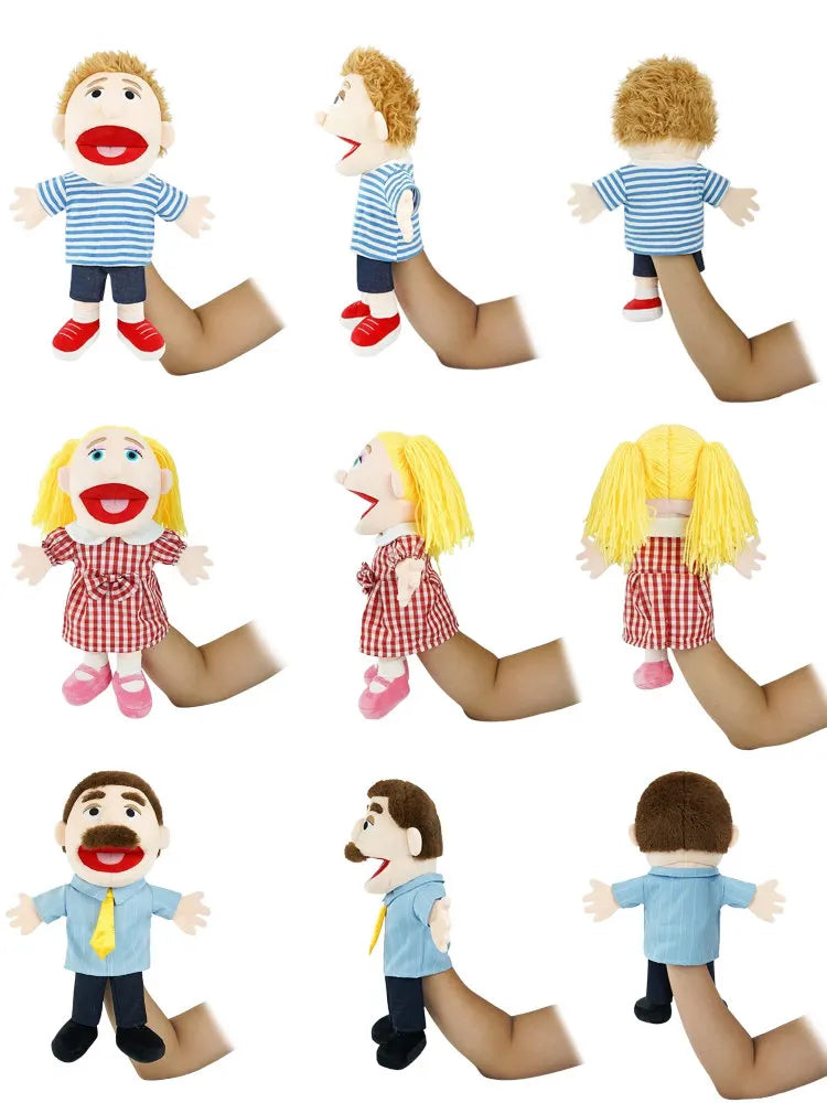 Family Hand Puppets – 38cm Plush Character Puppets for Storytelling & Role Play - Big Tim's Magic Emporium
