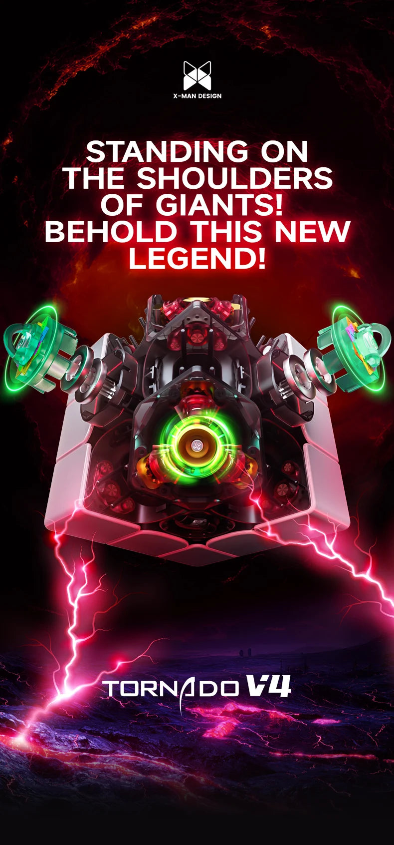 [JudyCube] Qiyi X-Man Tornado V4M Pioneer UV Version Magnetic Magic Speed Cube  Qiyi XMD Tornado V4 M Flagship 3x3x3