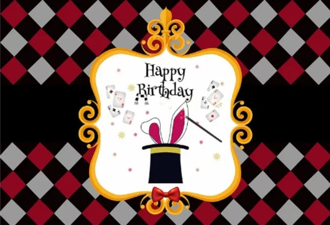 Black Magic Show Photography Background Poker Children 6th Birthday Party Backdrop Photo Studio Photocall Banner Custom