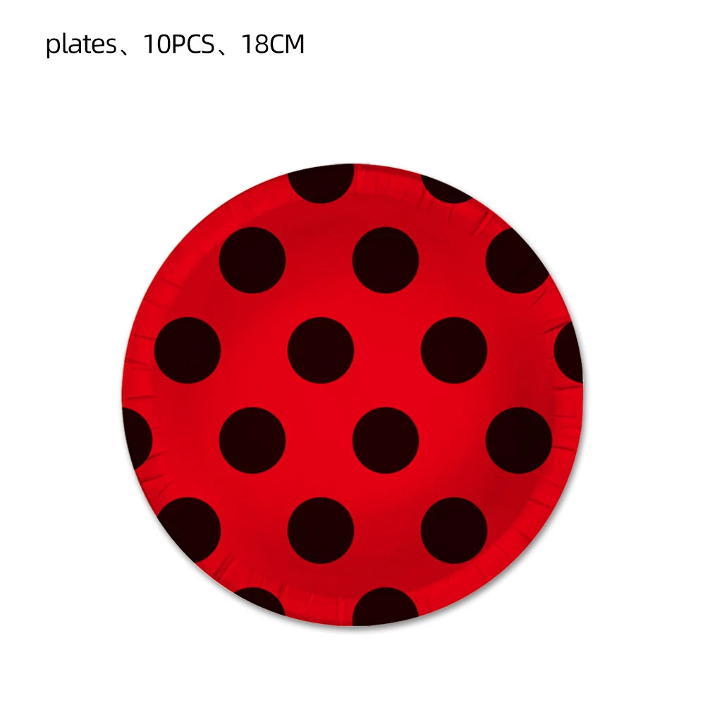 Ladybug Tablecover Party Pack Red Black Polka Dots Tablecloth 54 x 87 Inch Ladybug Party Western Themed Party Birthday Party - Big Tim's Magic Emporium