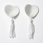 Sparkling Rhinestone Heart Pasties with Swinging Tassels Set