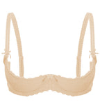 Lace Underwire Half-Cup Push-Up Bra