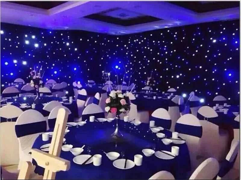 Stage Backdrop LED Blue&White 3x4meter Star Curtain for Wedding Stage Show Background