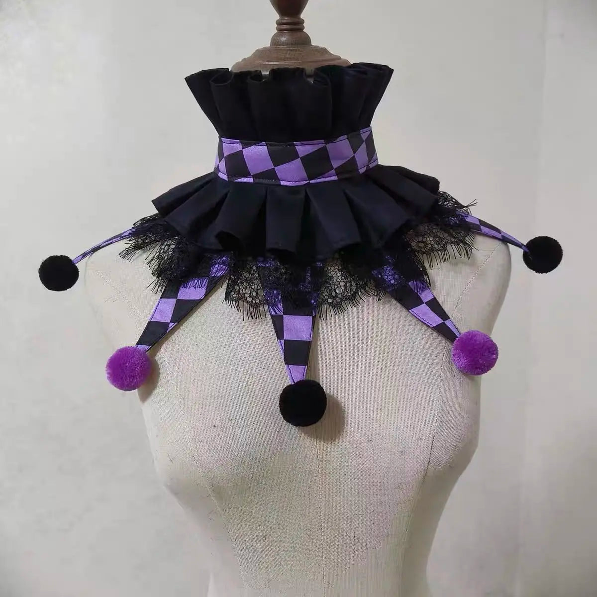 Handmade Halloween Colorful Clowns Chocker Cute Wear Fairy Tale Style Clown Collar Cos Stage Clown Ruff Collars - Big Tim's Magic Emporium