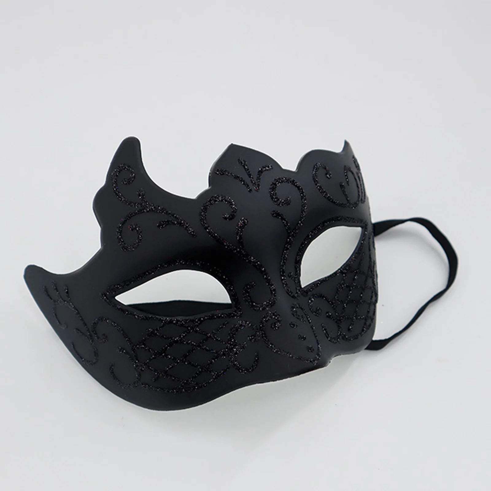 Half-Face Painted Men's Mask Painted with Shiny Powder Venice Style for Halloween Costume Supplies
