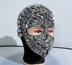 Super Shiny Rhinestone Full Face Headwear Mask