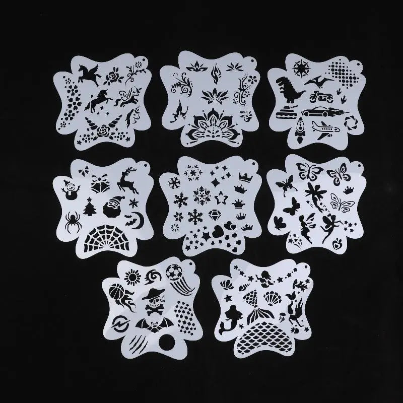 Face Paint Stencils Professional Body Art Paint Stencils Reusable For Adults Kids Easily Use Templates For Parties Makeup Tools