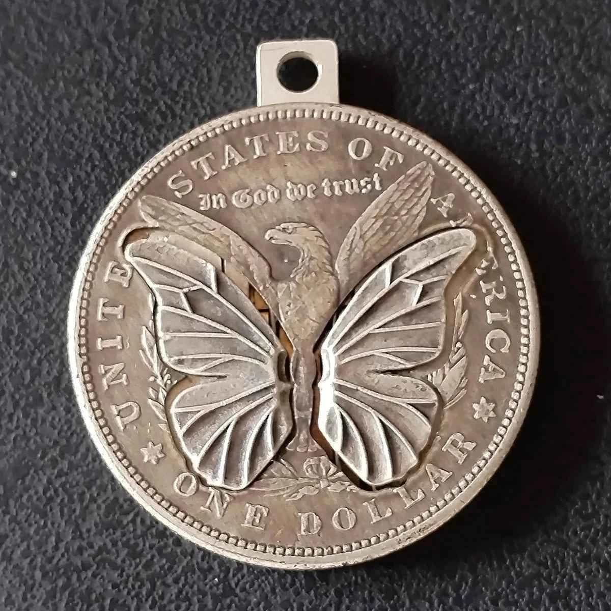 Mechanical Coin with Movable butterfly wings for Friend's Gift
