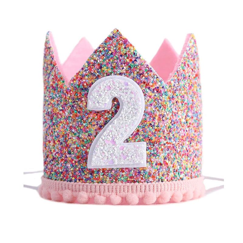 Birthday Party Hats Half Year Old Birthday Cap Baby Shower Princess Crown 1st 2nd 3rd 4th Year Old Number Kids Birthday Headband - Big Tim's Magic Emporium