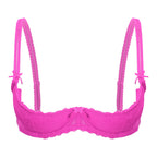 Lace Underwire Half-Cup Push-Up Bra
